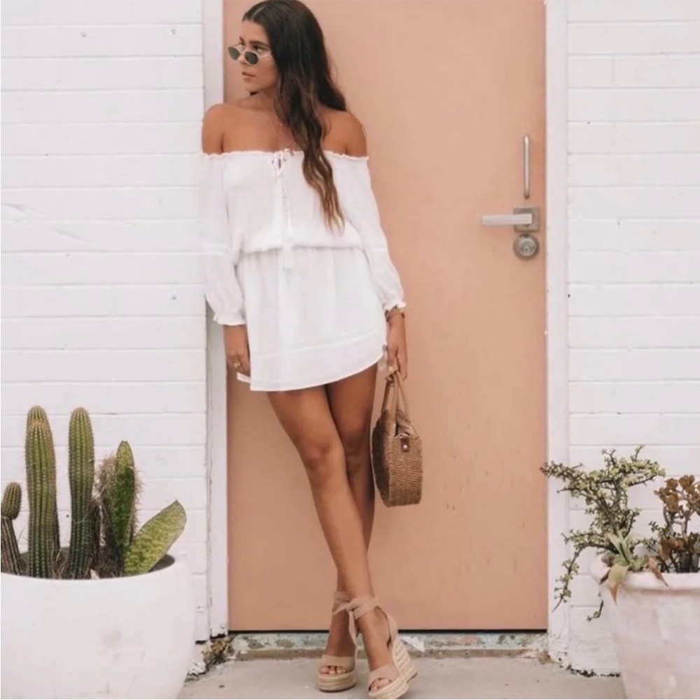 Lulus White Zappa Off the Shoulder Dress